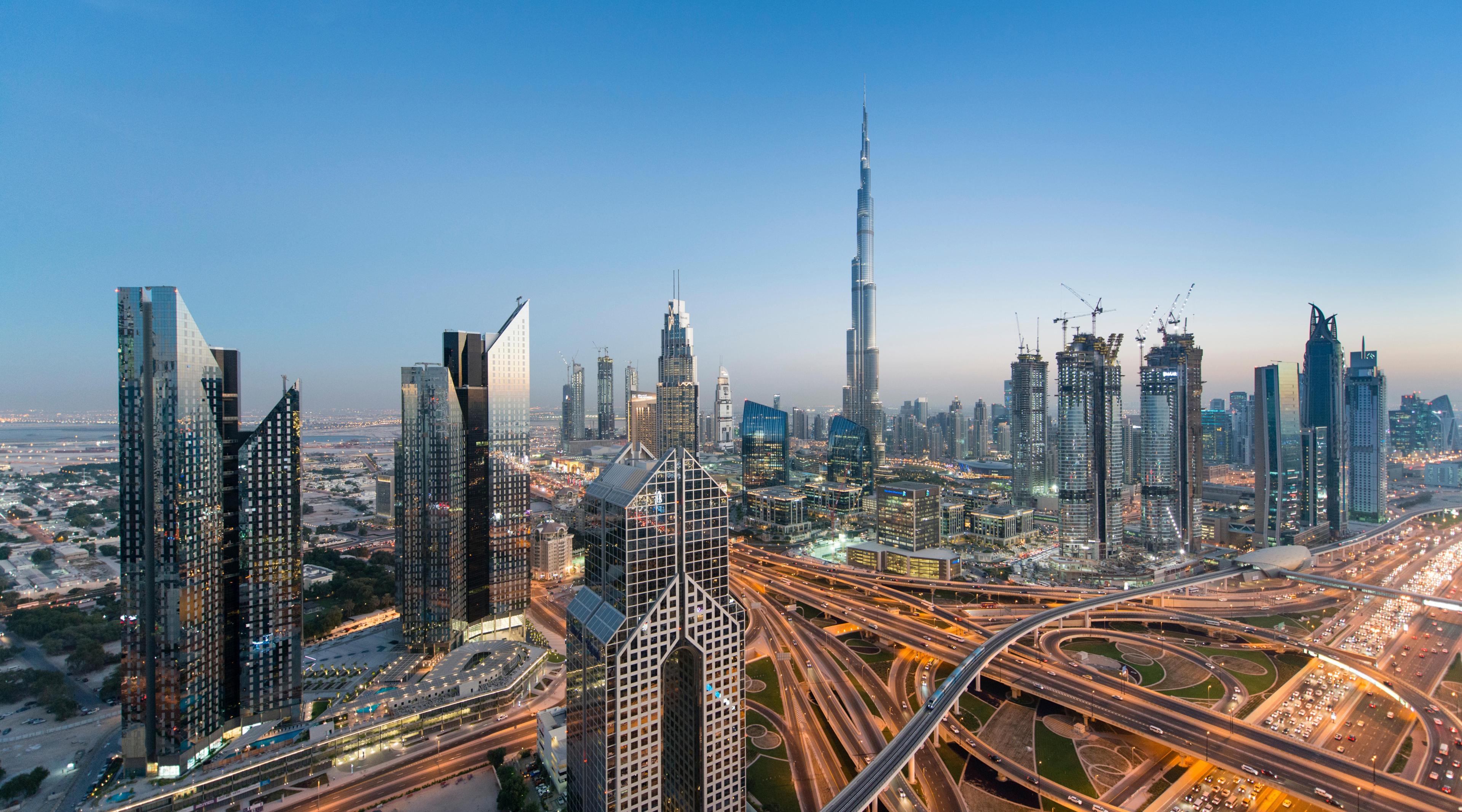 Modern skyline background for UAE patient treatment page